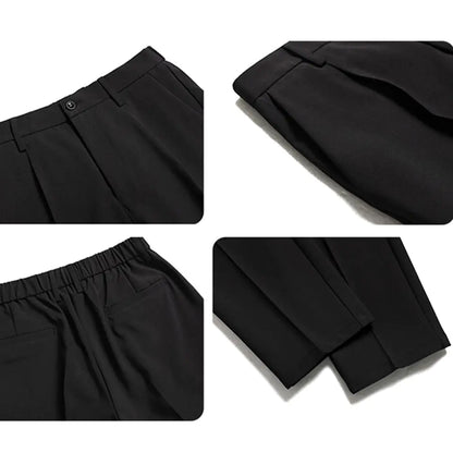 Pantalones para hombre, moda coreana, hip hop, clásicos, de nueve puntos, 2022, para hombre, de gran tamaño, transpirables, de pierna ancha, informales, rectos, 27-38